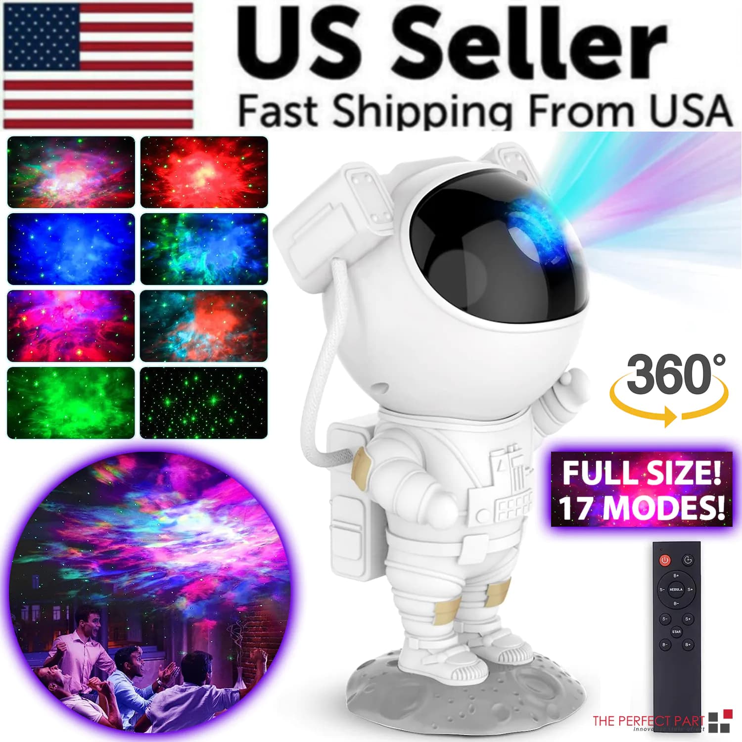 image-Astronaut Projector Galaxy Starry Sky Night Light Ocean Star LED Lamp
