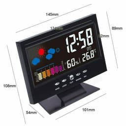 image-LED Digital Alarm Clock Snooze Calendar Thermometer Hygrometer Weather