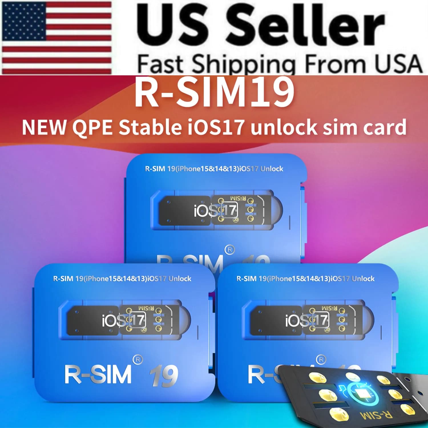image-R-SIM19 NEW QPE Stable Unlock SIM Card For iPhone 15 Plus 14 13 Pro