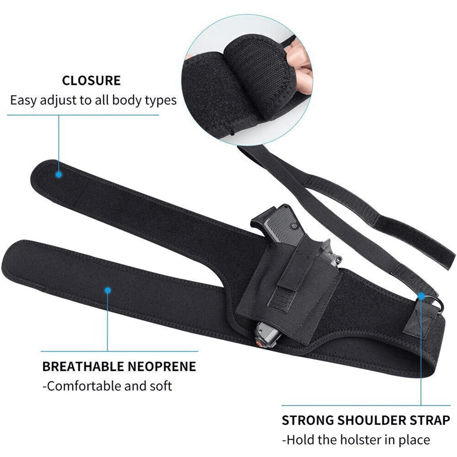 image-Tactical Concealed Carry Shoulder Waist Pistol Hand Gun Holder Holster