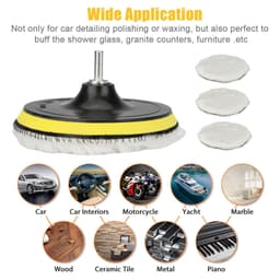 image-5PCS 6" Buffing Polishing Pad Wool Wheel Mop Kit For Car Polisher