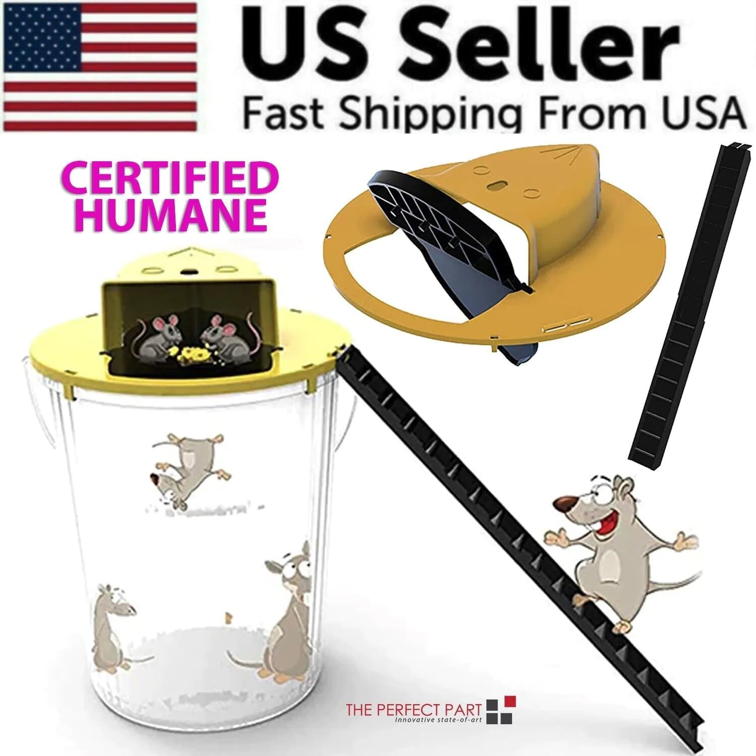image-Mouse Rat Trap Flip & Slide Mouse Trap Bucket Catcher Mousetrap Slide