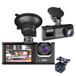 image-Car Dual Lens Dash Cam HD 1080P Front/Rear/Inside Video Recorder