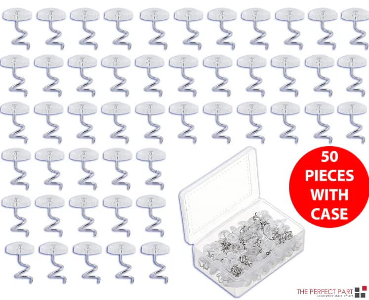 image-50 Pcs Upholstery Tacks Headliner Pins Clear Heads Twist Bed Fabric
