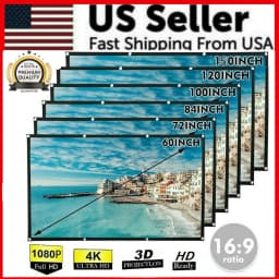 image-Portable Foldable Projector Screen 16:9 HD Outdoor Home Cinema Theater