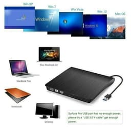 image-Slim External CD DVD RW Drive USB 3.0 Writer Burner Player Black For