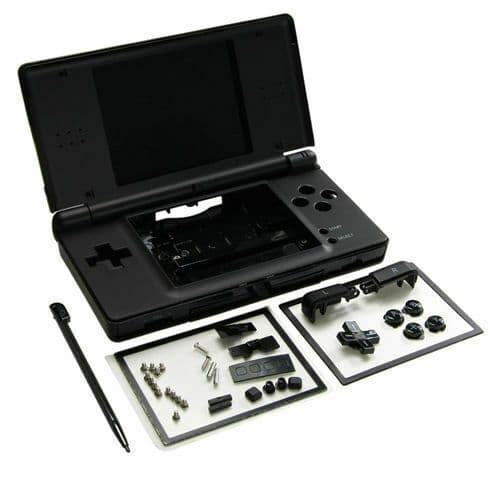 image-Full Replacement Housing Shell Screen Lens Black For OEM Nintendo DS