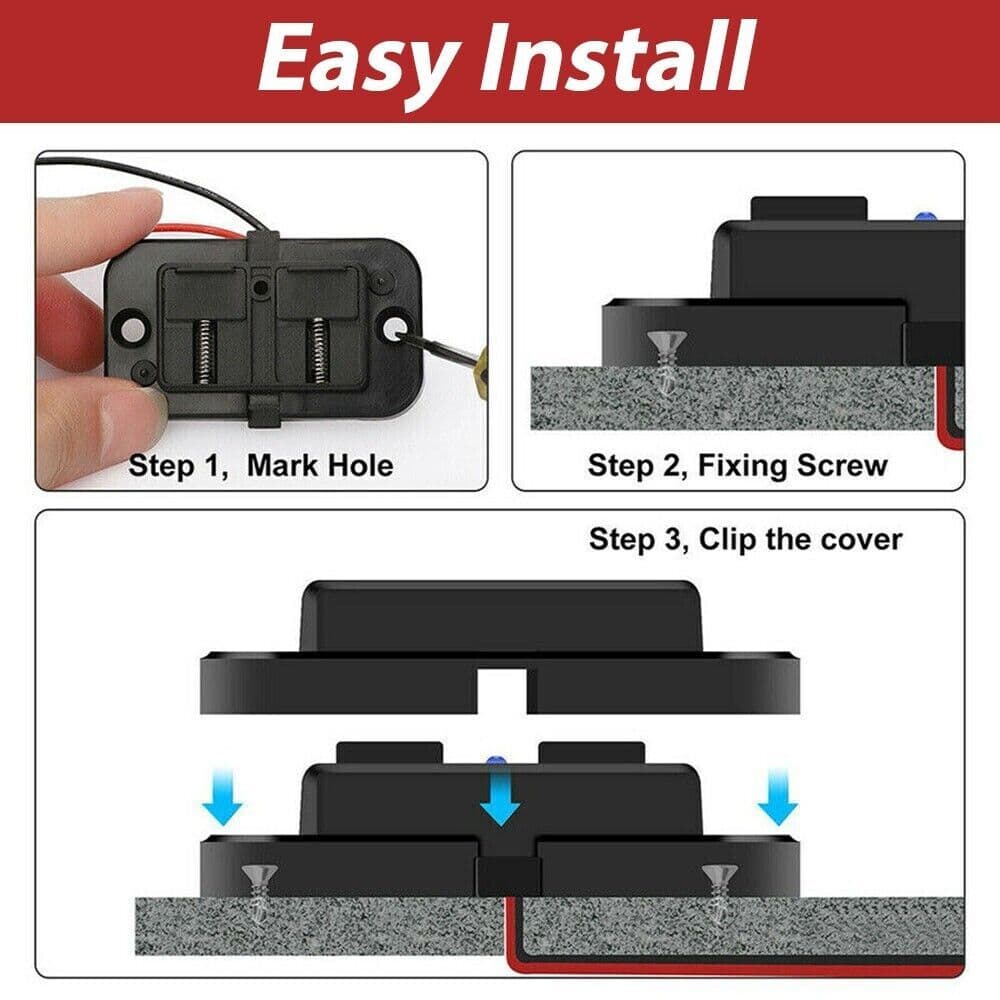 image-12-24V 4.8A Dual USB PD QC3.0 Car Boat RV Fast Charger Socket LED