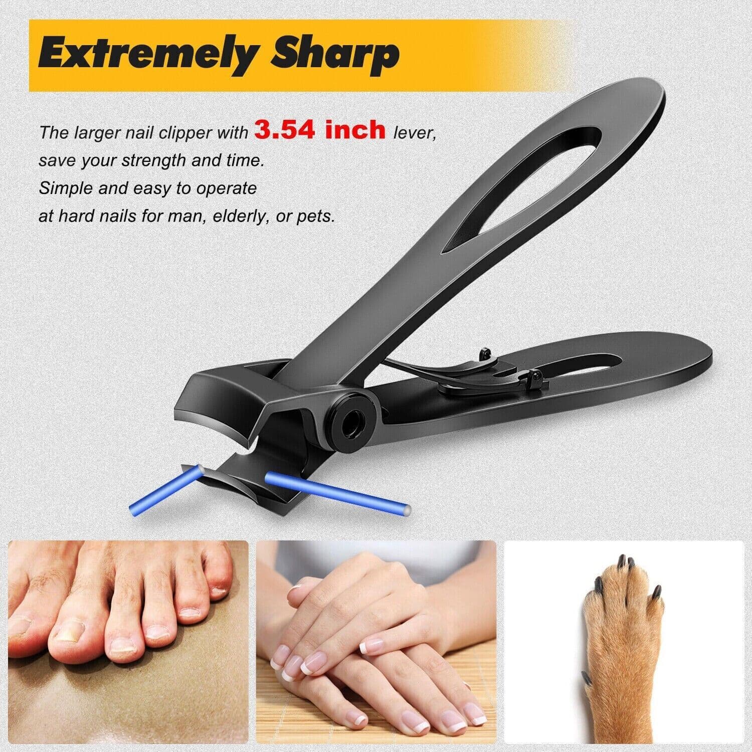 image-Extra Large Toe Nail Clippers For Thick Hard Nails Cutter Heavy Duty