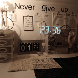 image-Digital 3D LED Big Wall Desk Alarm Clock Snooze 12/24 Hours Auto