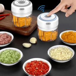 image-Electric 300ML Garlic Press Chopper Chili Onion Fruits Meat Mincer
