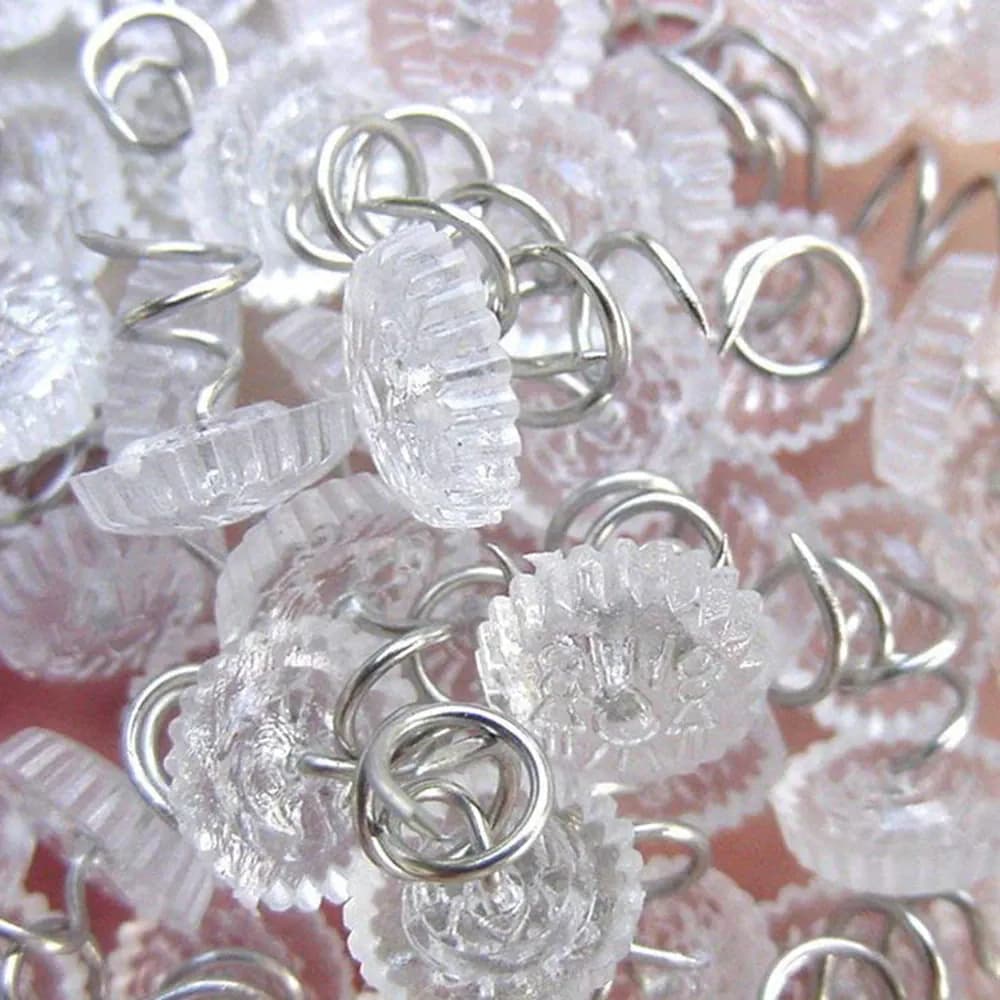 image-50 Pcs Upholstery Tacks Headliner Pins Clear Heads Twist Bed Fabric
