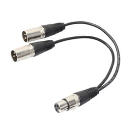 image-3Pin XLR Female Jack To Dual 2 Male Plug Y Splitter Cable Adapter