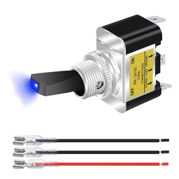 image-3Pcs 12V 30A Blue LED Light Toggle Rocker ON/OFF Switch 3Pin Marine
