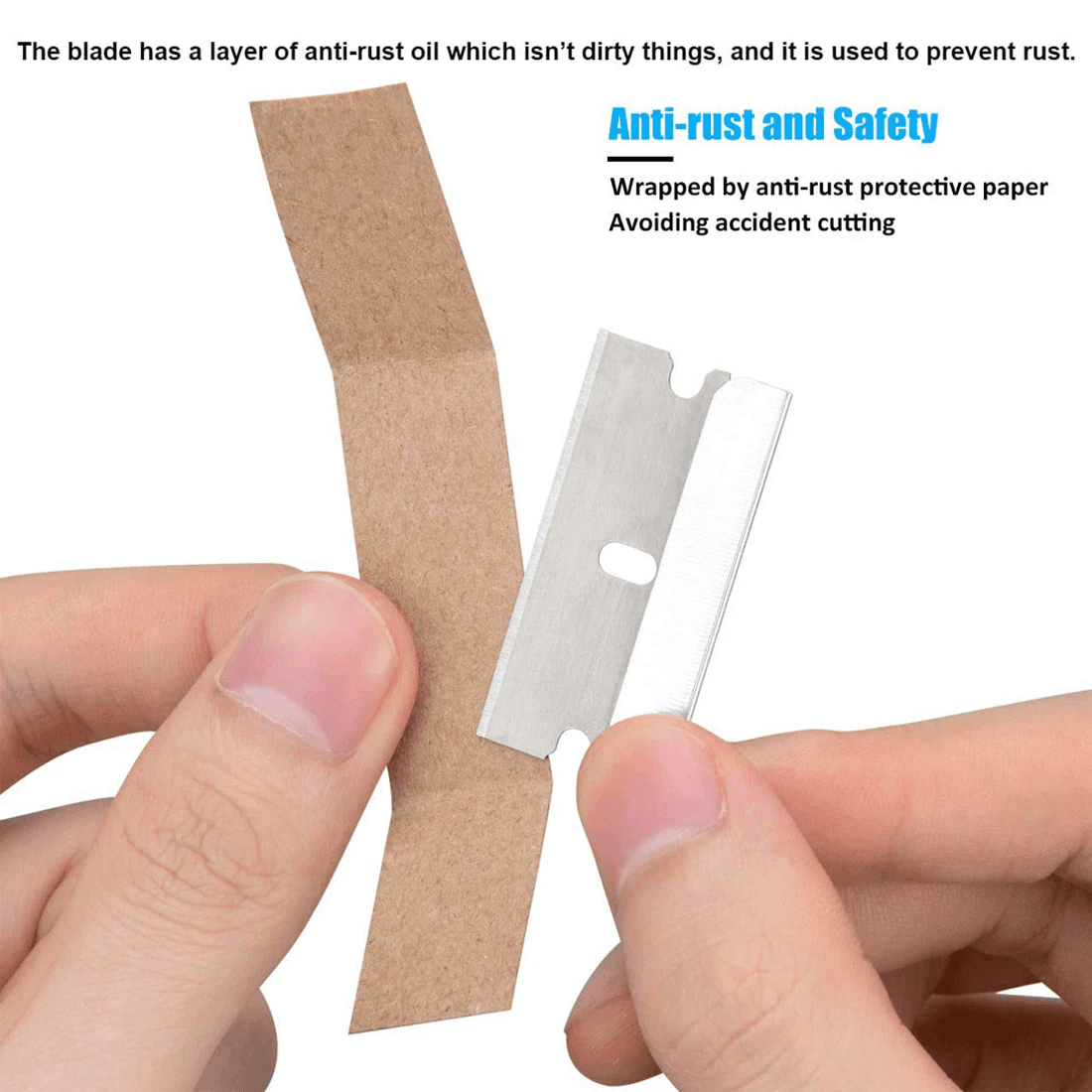 image-100 PCS Razor Blades Single Edge Extra Sharp Heat Treated Safety Knife