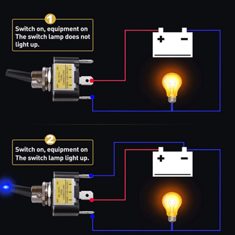 image-3Pcs 12V 30A Blue LED Light Toggle Rocker ON/OFF Switch 3Pin Marine