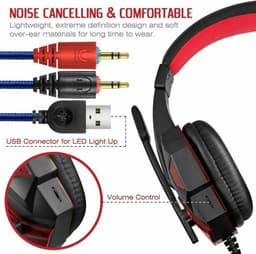 image-3.5mm Gaming Headset Mic LED Headphones Stereo Bass Surround For PC