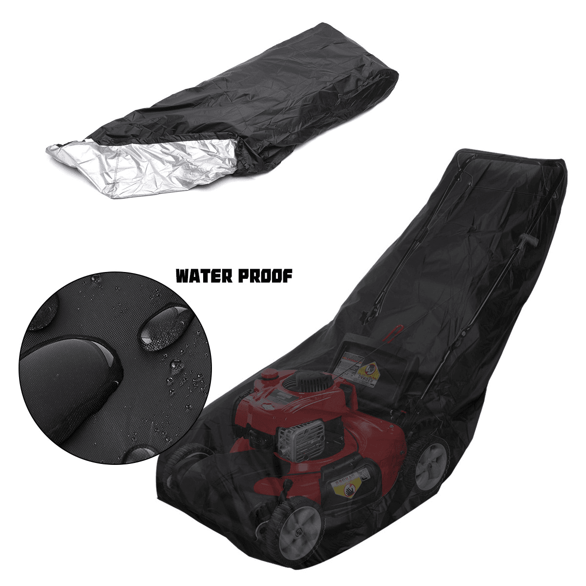 image-Waterproof Lawn Mower Cover Heavy Duty UV Protector for Push Mower