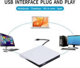 image-Slim External CD DVD Drive USB 3.0 Disc Player Burner Writer For