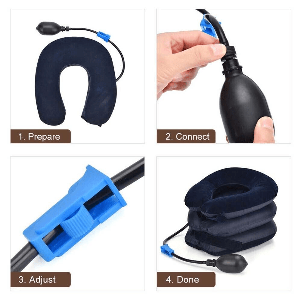 image-Cervical Neck Traction Device Collar Brace Support Pain Relief