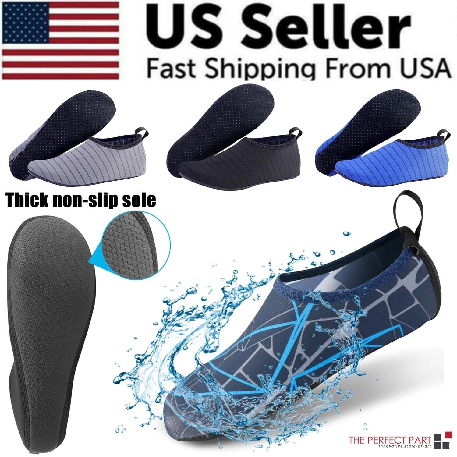 image-Water Shoes Men Women Skin Socks Aqua Surf Beach Yoga Swim Barefoot
