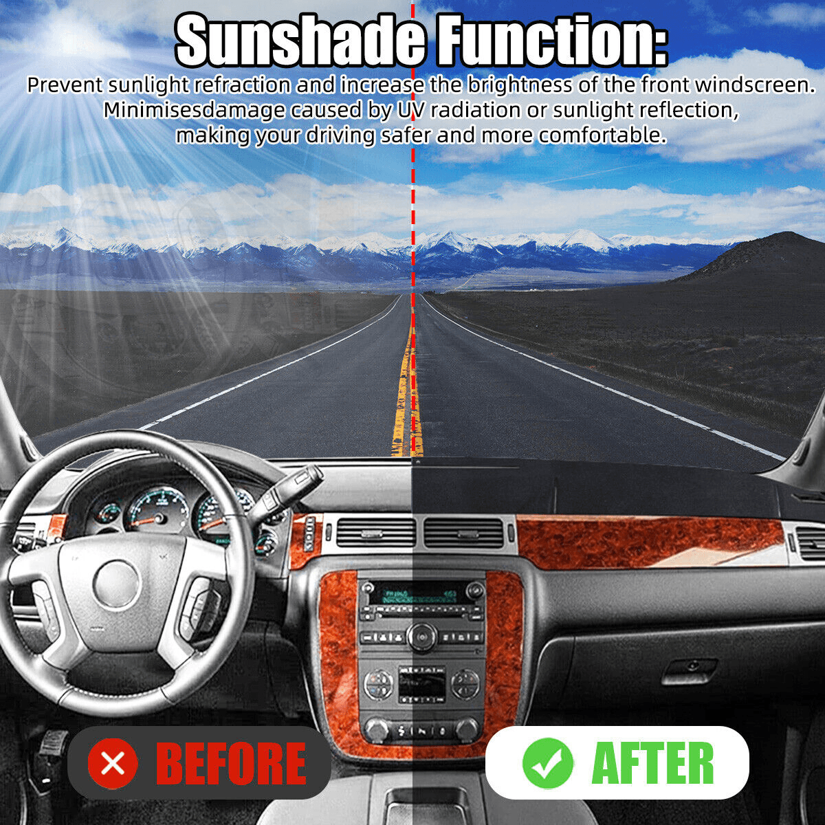 image-Car Dash Cover Mat Dashboard Pad for Chevy Silverado 1500 2500 Tahoe