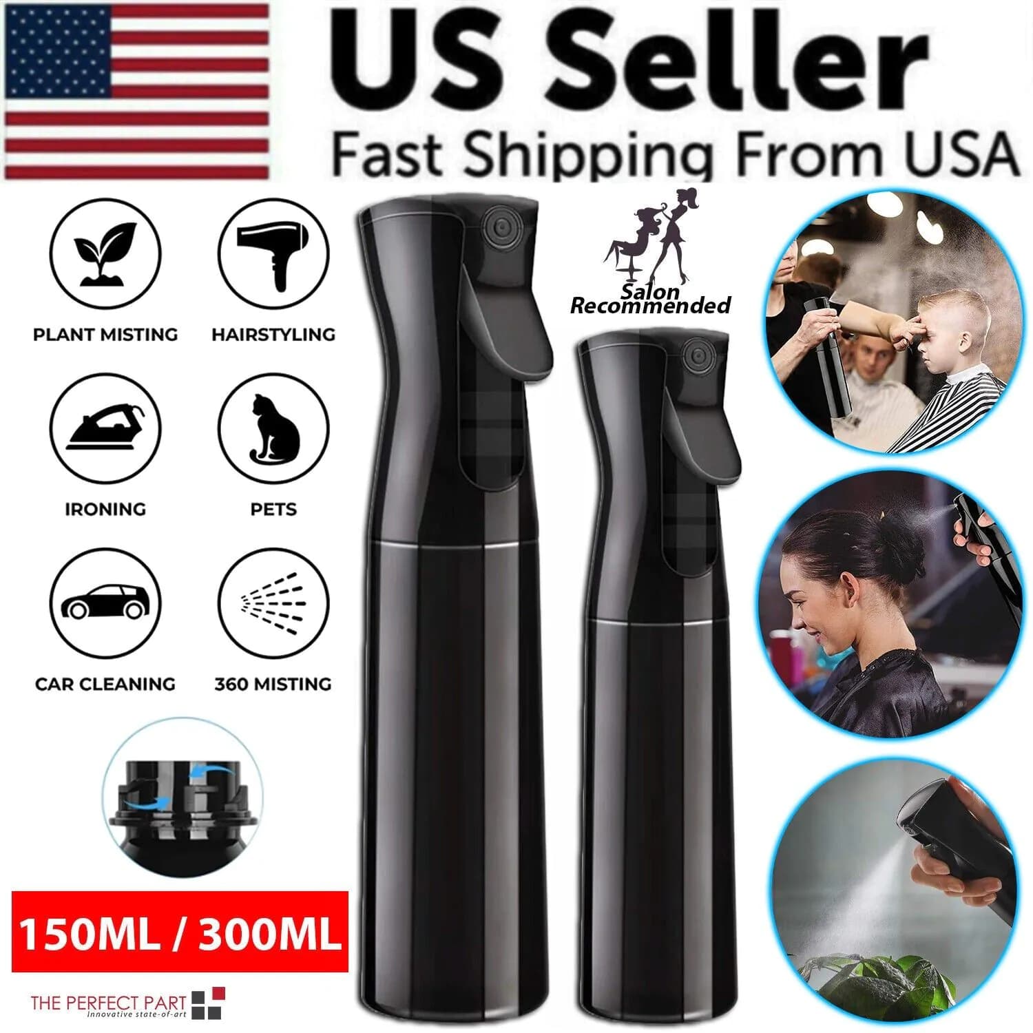 image-Continuous Mist Hair Spray Bottle Barber Water Sprayer Salon Plant
