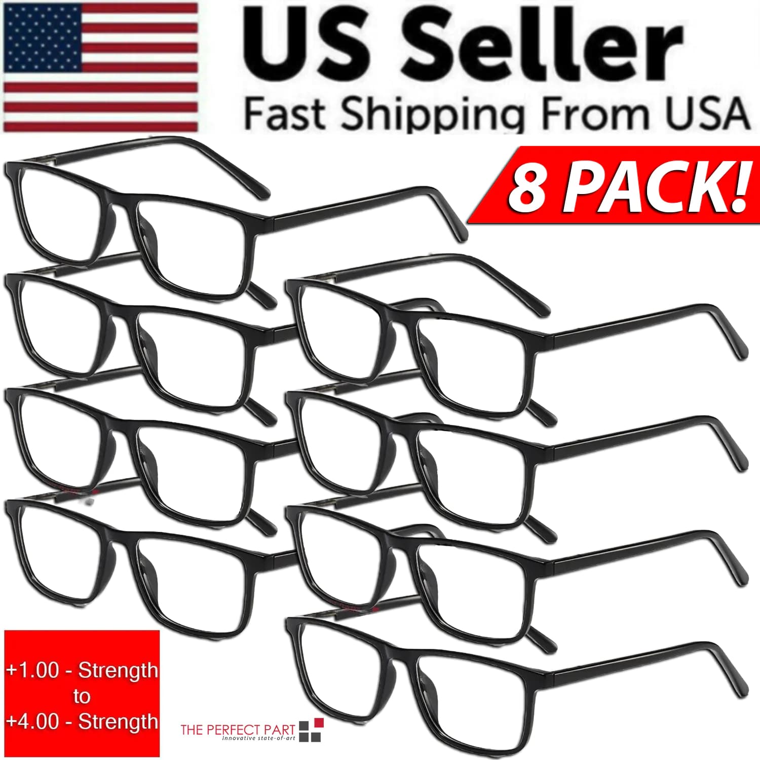 image-Reading Glasses Mens Womens Unisex Readers Eyeglasses 8 Pack Glasses