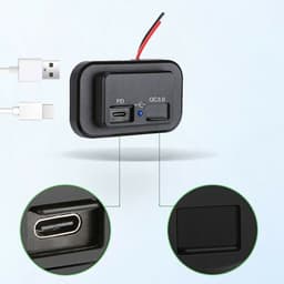image-12-24V 4.8A Dual USB PD QC3.0 Car Boat RV Fast Charger Socket LED