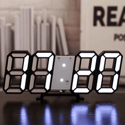 image-Digital 3D LED Big Wall Desk Alarm Clock Snooze 12/24 Hours Auto