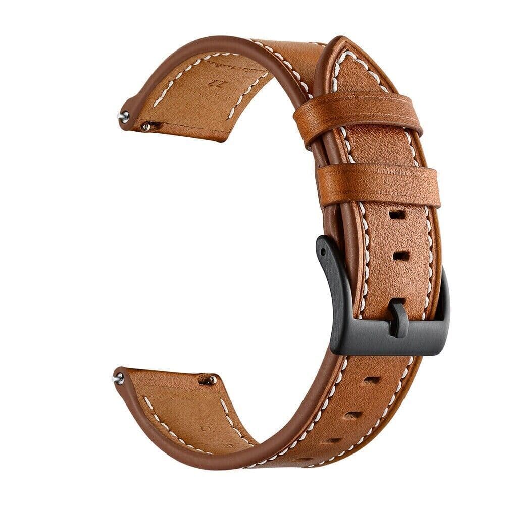 image-18mm 20mm 22mm Classic Genuine Leather Watch Band Strap Quick Release