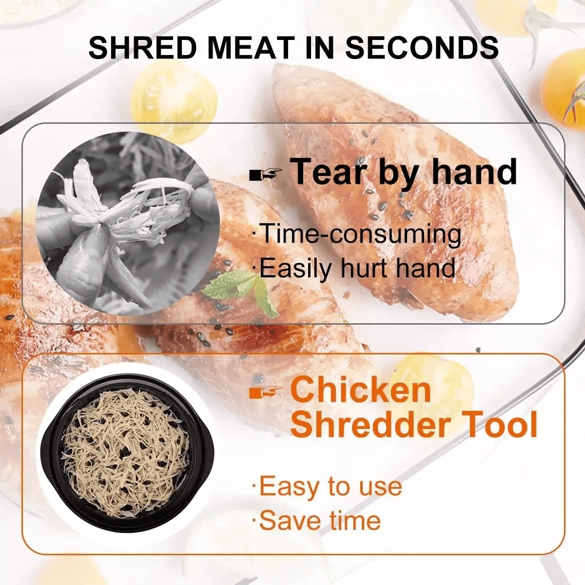 image-Large Chicken Shredder Tool Twist Meat Shredding Grinder Handles