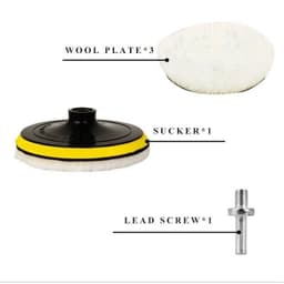 image-5PCS 6" Buffing Polishing Pad Wool Wheel Mop Kit For Car Polisher
