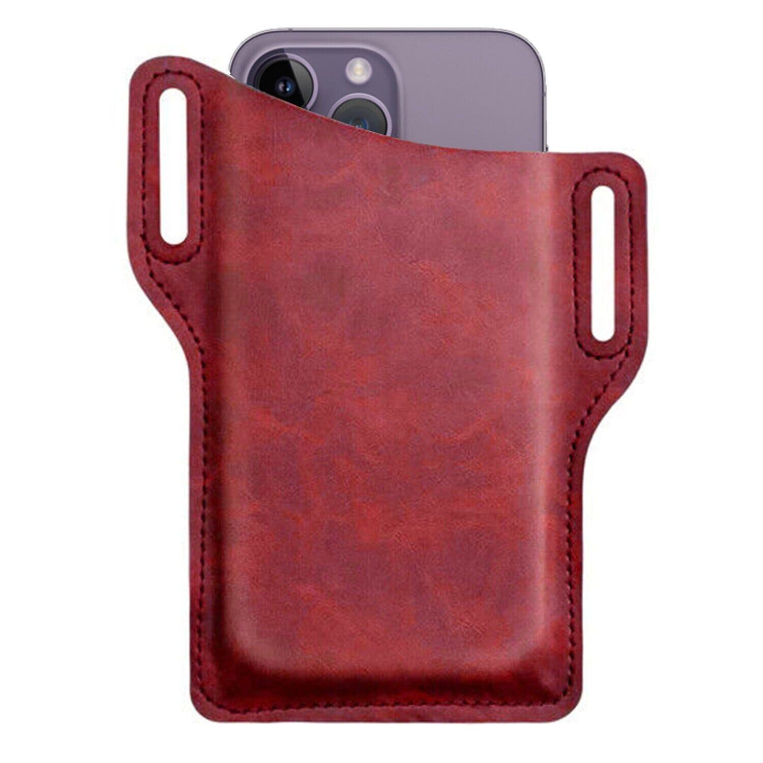 image-Men Cell Phone Belt Pack Bag Loop Waist Holster Pouch Case Leather
