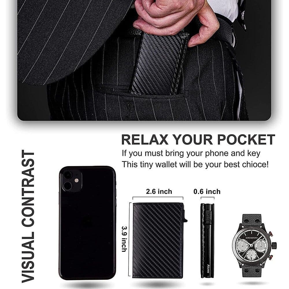 image-For Airtag Wallet Case Genuine Leather Credit Card Holder Magnetic Air