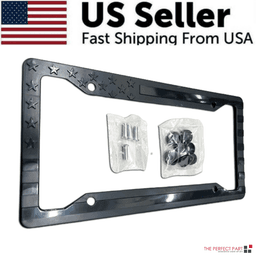 image-1X Black 3D USA American Flag License Plate Frame Holder Auto Car Tag