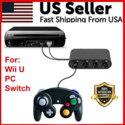 image-GameCube Controller Adapter 4 Port For Nintendo Switch Wii U & PC USB