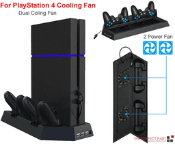 image-PS4 Cooling Station Vertical Stand 2 Controller Charging Dock For