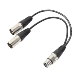 image-3Pin XLR Female Jack To Dual 2 Male Plug Y Splitter Cable Adapter