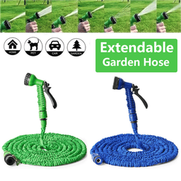 image-Expanding Expandable Flexible Garden Water Hose w Spray Nozzle 25, 50,