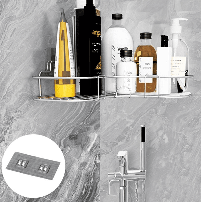 image-Shower Caddy Shelf Bathroom Corner Bath Storage Holder Organizer