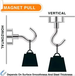 image-10 Pack Dia Strong Magnetic Hook Hanger N52 Neodymium Clamping Magnet
