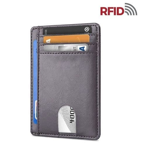 image-Mens Leather Slim Wallet Credit Card Holder RFID Blocking Pocket ID