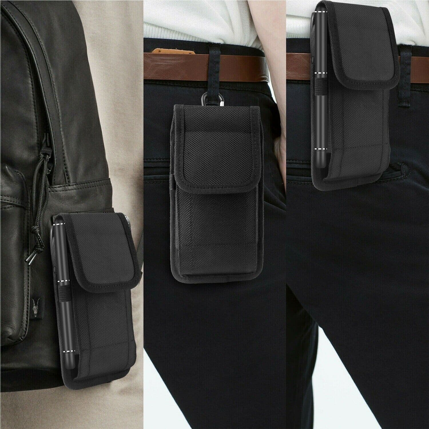 image-Vertical Cell Phone Holster Pouch Wallet Case With Belt Clip For