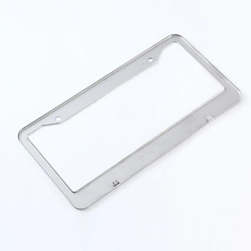 image-2PCS Chrome Stainless Steel Metal License Plate Frame Tag Cover With