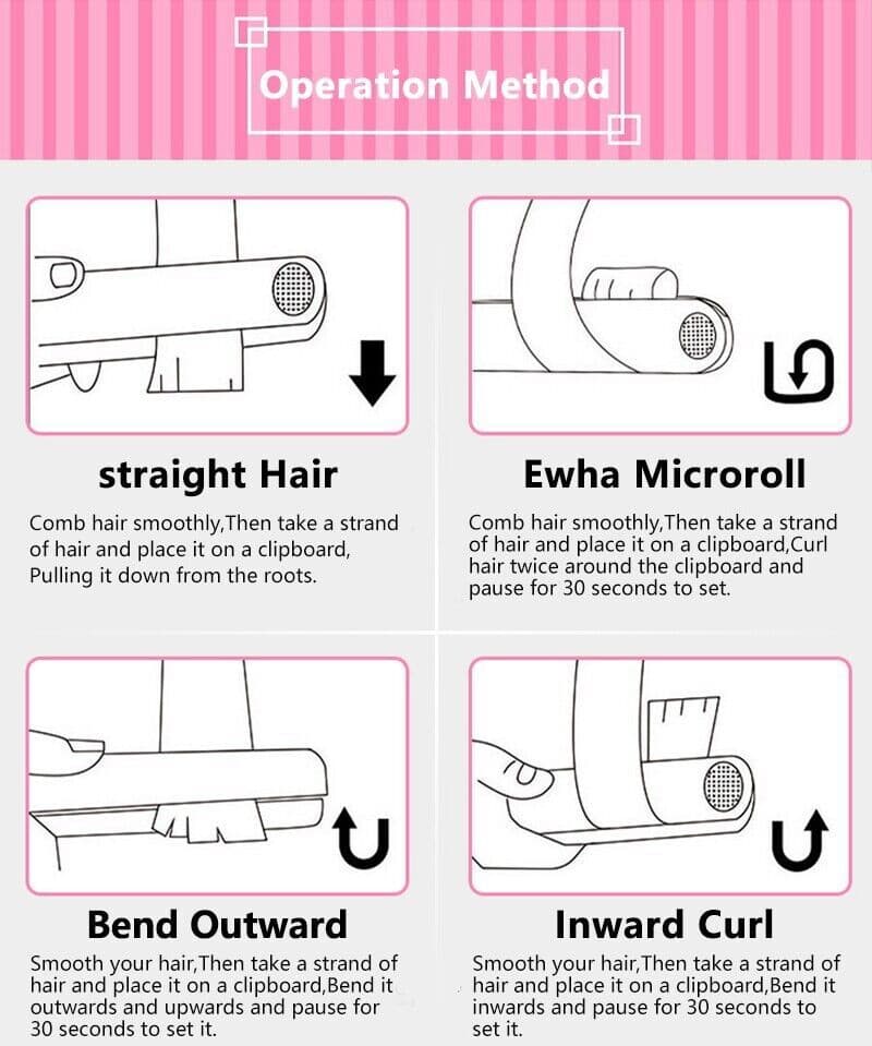 image-Mini Portable Hair Iron Hair Straightener Curler Professional Hair