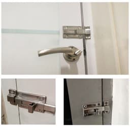 image-2Pcs Stainless Steel Latch Sliding Silver Doors Lock Keyless Door Bolt