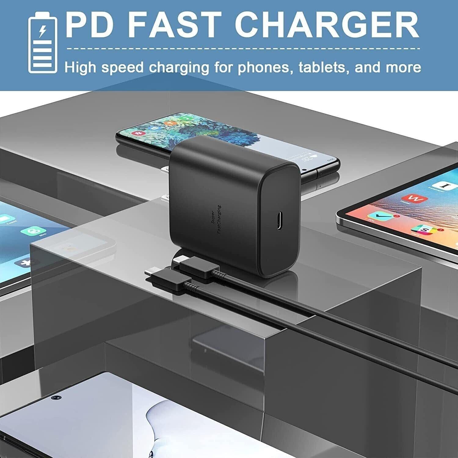 image-45W USB-C Super Fast Wall Charger 10FT Cable For Samsung Galaxy S20