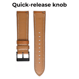 image-18mm 20mm 22mm Classic Genuine Leather Watch Band Strap Quick Release