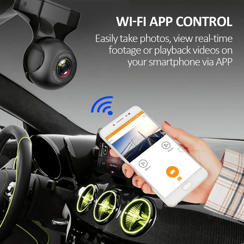 image-170° WiFi Dash Cam Recorder Car Camera HD 1080P Car DVR Vehicle Video